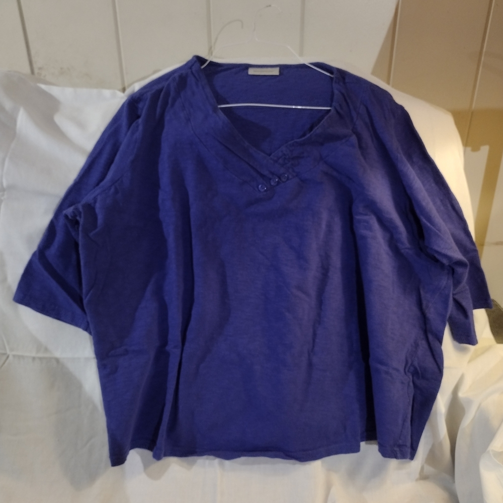 Women's V-Neck Blue Top